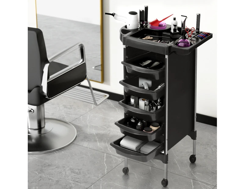 Embellir Salon Trolley Cart Spa Beauty Rolling Tray Hairdressing Storage 6 Tiers