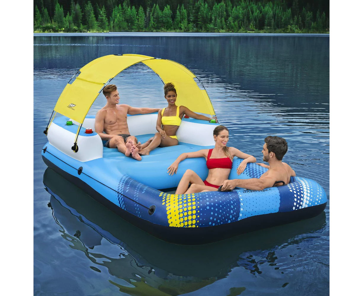 Bestway Inflatable Floating Island Float Lounger Sunshade Pool Bed 3.05Mx1.86M