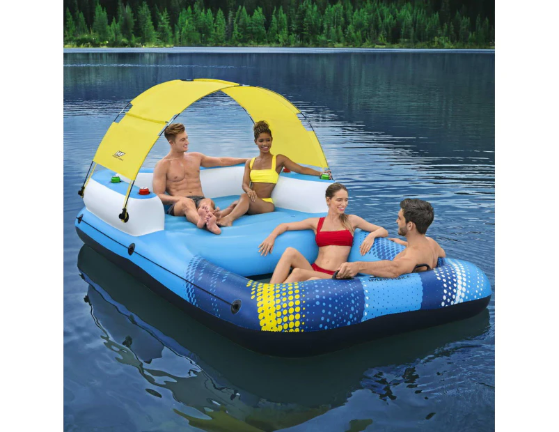 Bestway Inflatable Floating Island Float Lounger Sunshade Pool Bed 3.05Mx1.86M