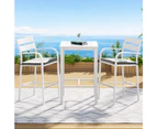 Gardeon Outdoor Bar Set Stools 3-Piece Dining Chairs Table Patio Aluminium Bistro Set