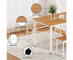 Artiss Dining Table and Chairs Set 3PCS Metal Desk Bench Sets Kitchen Furniture