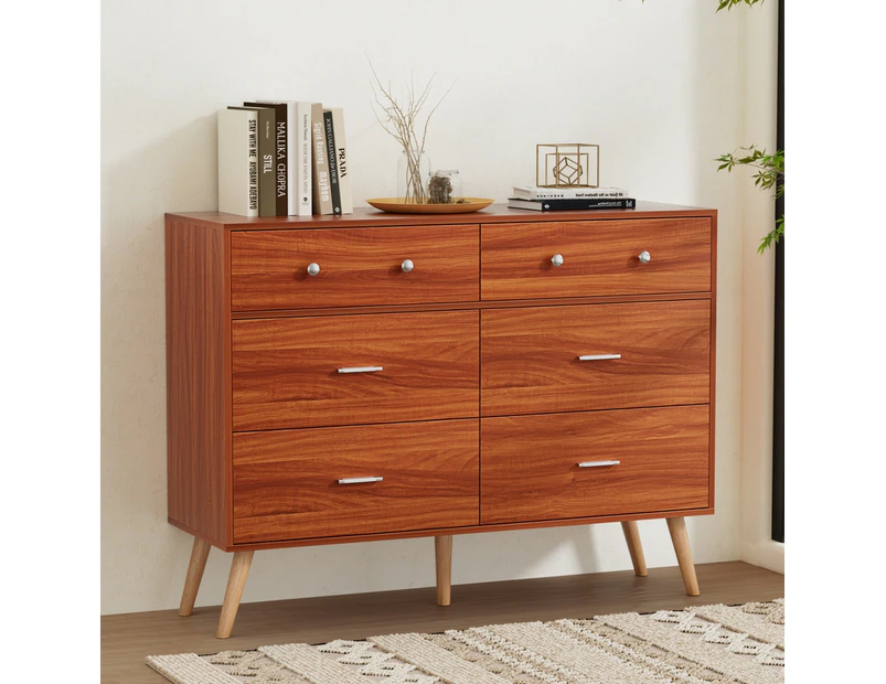 Artiss 6 Chest of Drawers Storage Cabinet Walnut