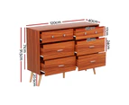 Artiss 6 Chest of Drawers Storage Cabinet Walnut