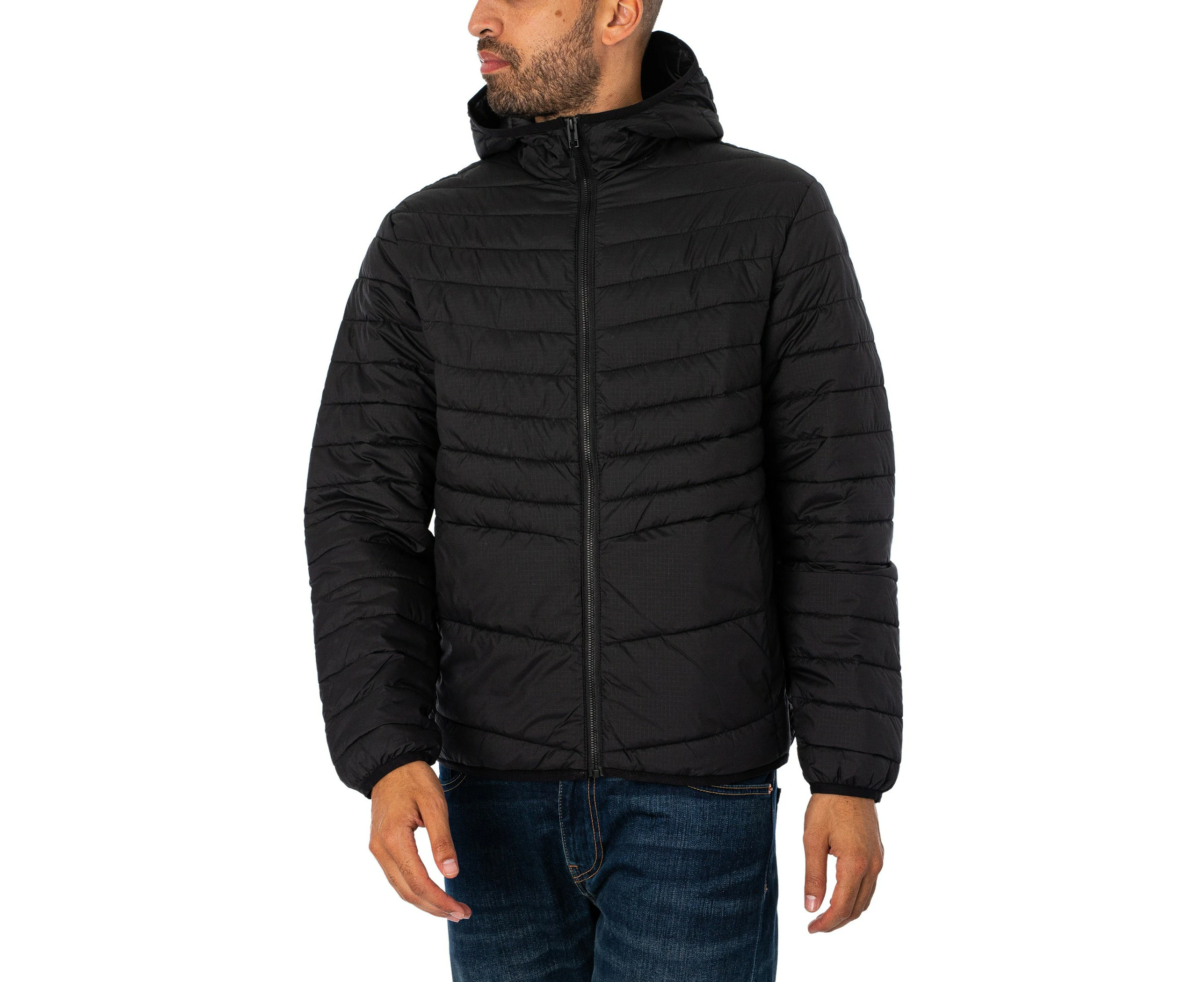 Jack & Jones Men's Estate Packable Puffer Jacket - Black