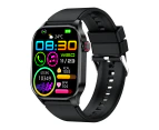 Smart Watch 2.04 Inch Infrared True Blood Oxygen Monitoring AMOLED Display Health Monitoring IP68 Waterproof - Black