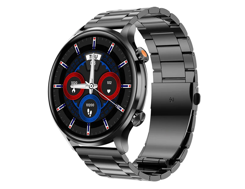 Smart Watch Bluetooth Call 1.39 Inch Health Monitoring 114 Sports Modes Compatible with Android iOS - Black