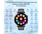 Smart Watch Bluetooth Call 1.39 Inch Health Monitoring 114 Sports Modes Compatible with Android iOS - Black