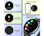 Smart Watch Bluetooth Call 1.39 Inch Health Monitoring 114 Sports Modes Compatible with Android iOS - Black