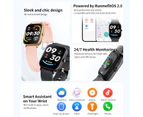 Smart Watch 1.95 Inch Screen Bluetooth Call Health Monitoring Exercise Monitoring IP68 Waterproof (Black)