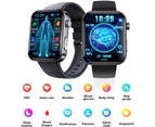 Smart Watch 2.1 Inch Screen Bluetooth Calls Health Monitoring IP67 Waterproof - Black