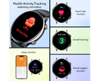 Smart Watch Bluetooth Call 1.39 Inch Health Monitoring 114 Sports Modes Compatible with Android iOS - Black