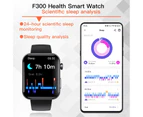 Smart Watch 2.1 Inch Screen Bluetooth Calls Health Monitoring IP67 Waterproof - Black