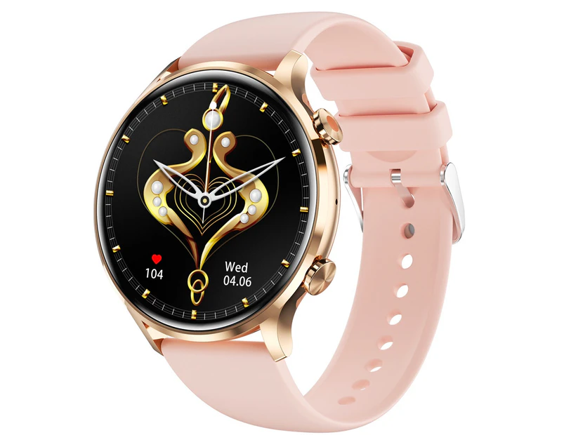 Smart Watch Bluetooth Call 1.39 Inch Health Monitoring 114 Sports Modes Compatible with Android iOS - Rose Gold