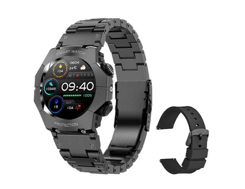 Smartwatch for Men 1.19" AMOLED Fitness Tracker 5ATM Waterproof - Black