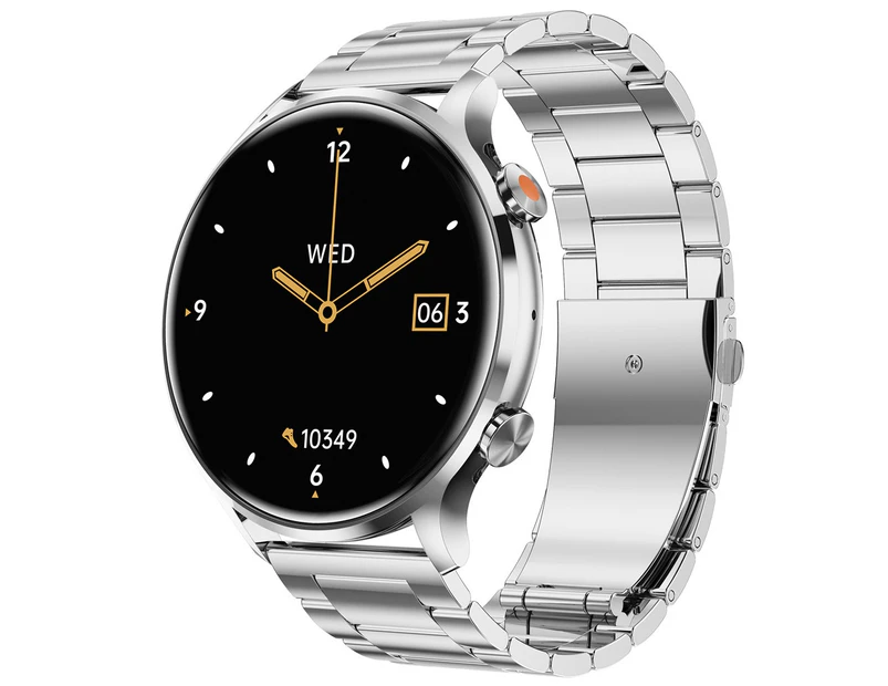 Smart Watch Bluetooth Call 1.39 Inch Health Monitoring 114 Sports Modes Compatible with Android iOS - Silver