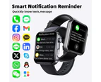 Smart Watch 2.1 Inch Screen Bluetooth Calls Health Monitoring IP67 Waterproof - Black