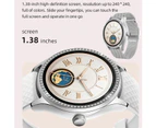 Smart Watch (Answer/Make Calls) 1.38 Inch Health Monitoring IP68 Waterproof for iPhone Android (Silver)