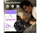 Smart Watch 1.52 Inch Full Touch Screen Health Monitoring Sleep Monitoring IP68 Waterproof (Black)