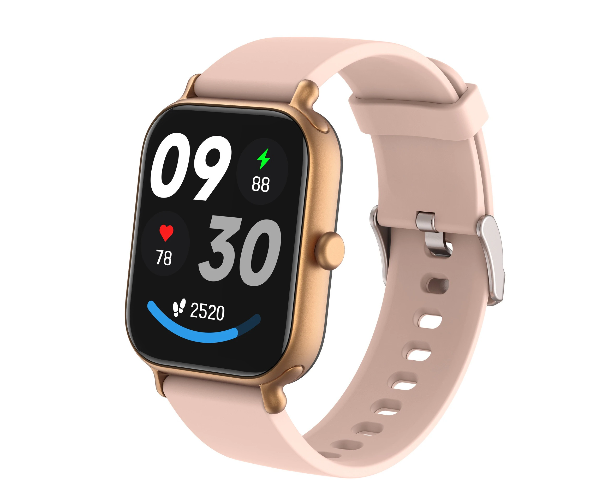 Smart Watch 1.95 Inch Screen Bluetooth Call Health Monitoring Exercise Monitoring IP68 Waterproof (Rose Gold)