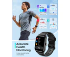 Smart Watch with Alexa Built-in [1.8" HD Screen] IP68 Waterproof Bluetooth Calling Health Monitor Exercise Monitoring - Black