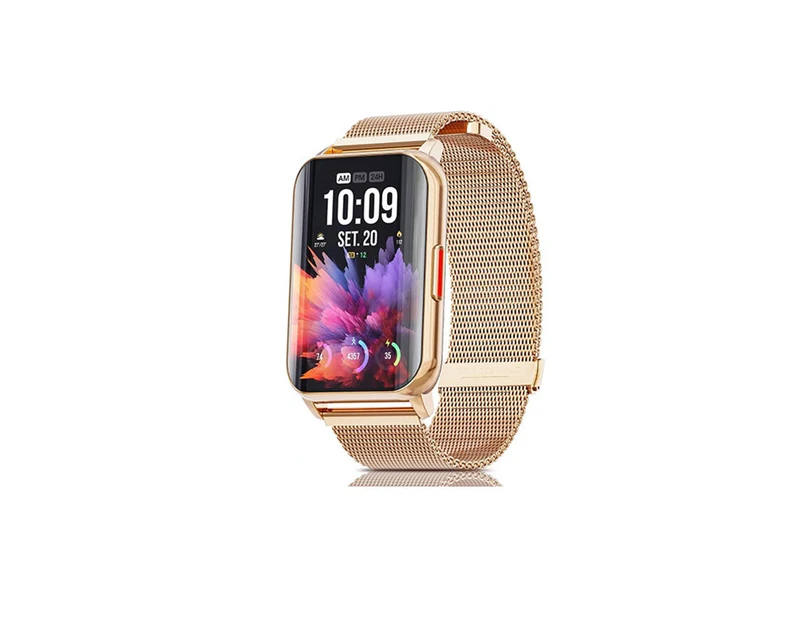 Smart Watch, 1.57 Inch Full Touch Screen Fitness Tracker with Heart Rate and Blood Oxygen Monitoring, IP68 Waterproof (Gold)