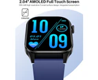 Smart Watch 2.04 Inch Infrared True Blood Oxygen Monitoring AMOLED Display Health Monitoring IP68 Waterproof - Black