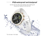 Smartwatch with Step Tracking Heart Rate Blood Oxygen Sensor 1.27" IPS TFT - White