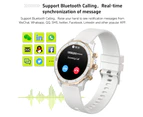 Smartwatch with Step Tracking Heart Rate Blood Oxygen Sensor 1.27" IPS TFT - White