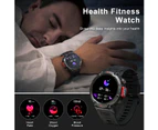 Smart Watch (Answer/Make Calls) Bluetooth Tactical Smart Watch Sleep Monitoring for Android and iPhone IP67 Waterproof - Black