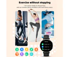 Smartwatch 3ATM Waterproof Fitness Tracker Sport Watch with Bluetooth Calling Reminder - Gold