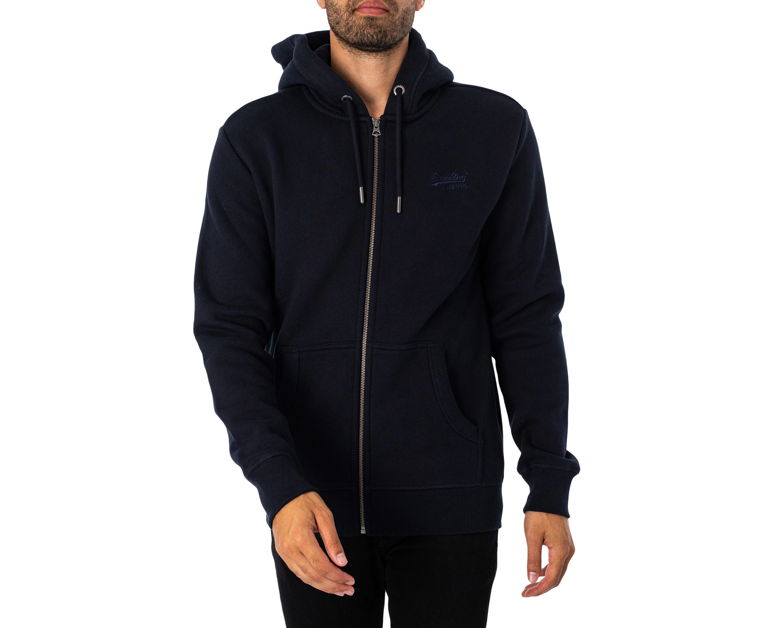 Superdry Men's Essential Logo Zip Hoodie - Blue