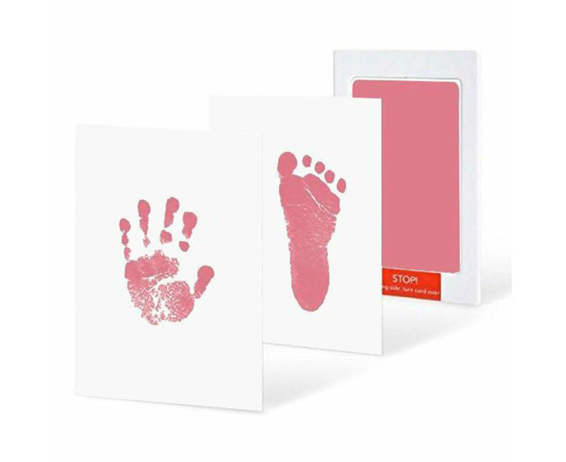 4pcs Inkless Baby print kit Newborn Footprint Handprint Gift Pink