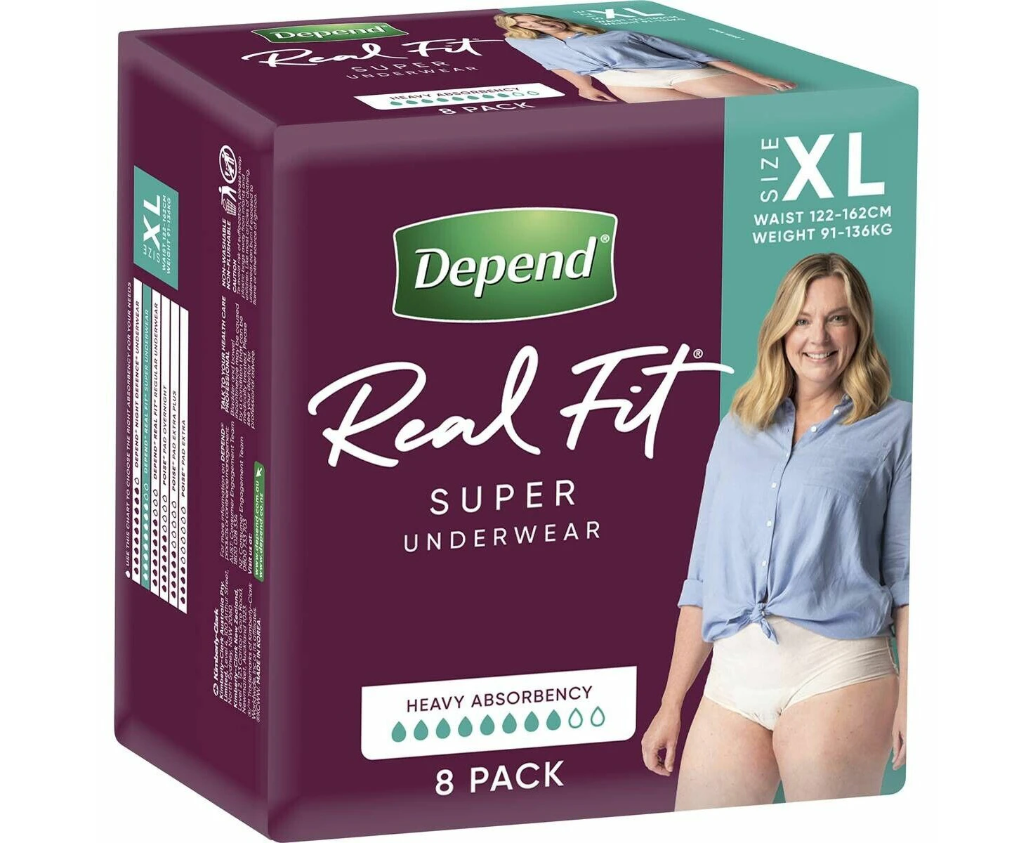 Depend® Real Fit Super Underwear for Women 8pk XL x 4 pack