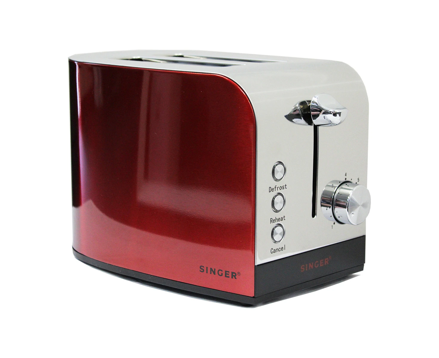 SINGER(R) 2 Slice Stainless Steel Toaster - Red (STOASTER SS RED 2S)