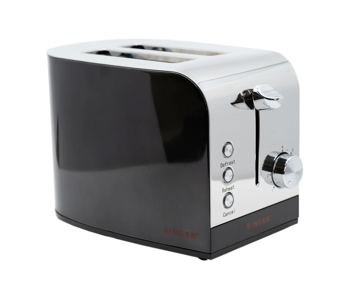 SINGER 2 Slice Stainless Steel Toaster - Black (STOASTER SS BLK 2S)