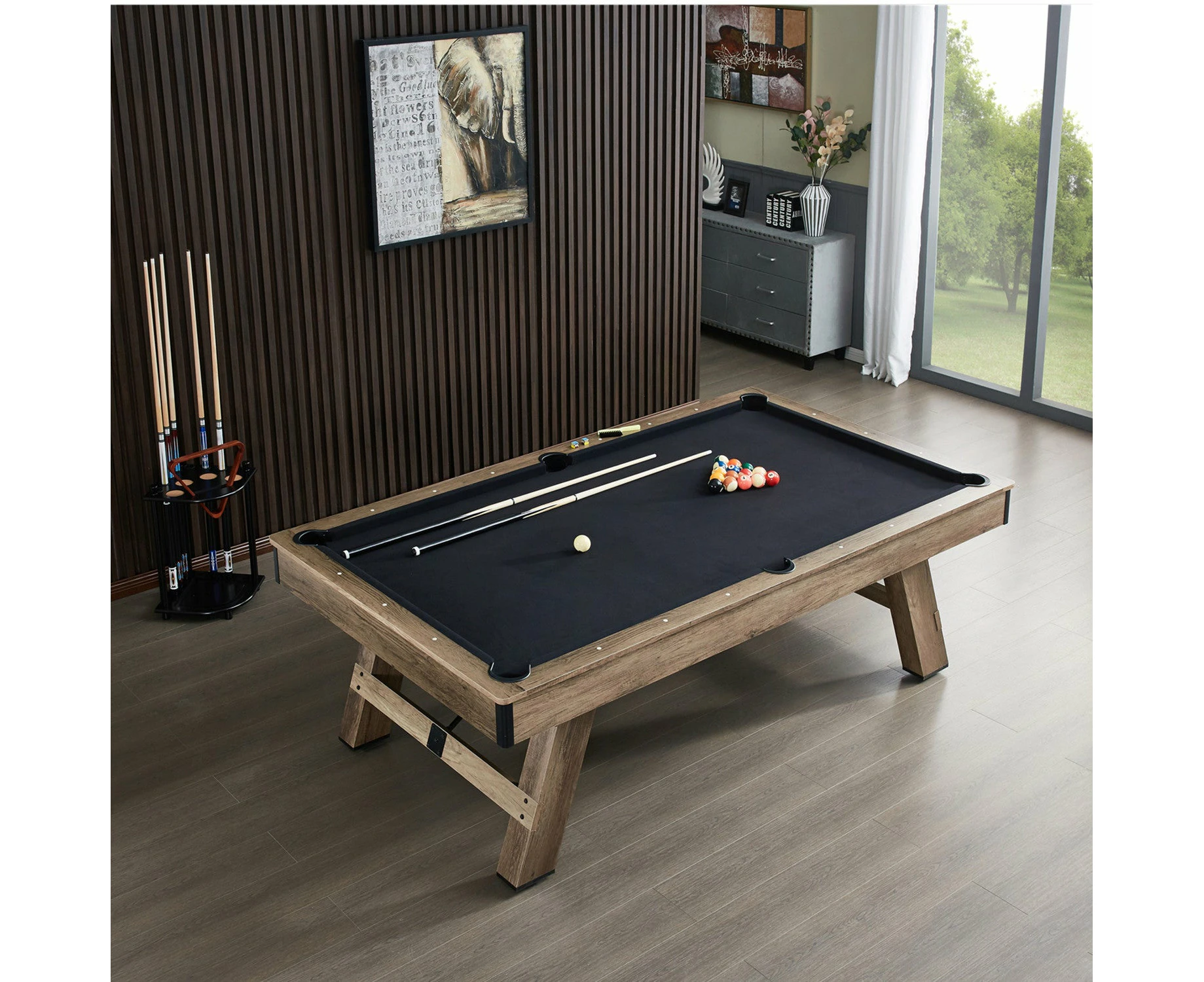 Hepburn Dining Pool Table- 7FT 3IN1 Black