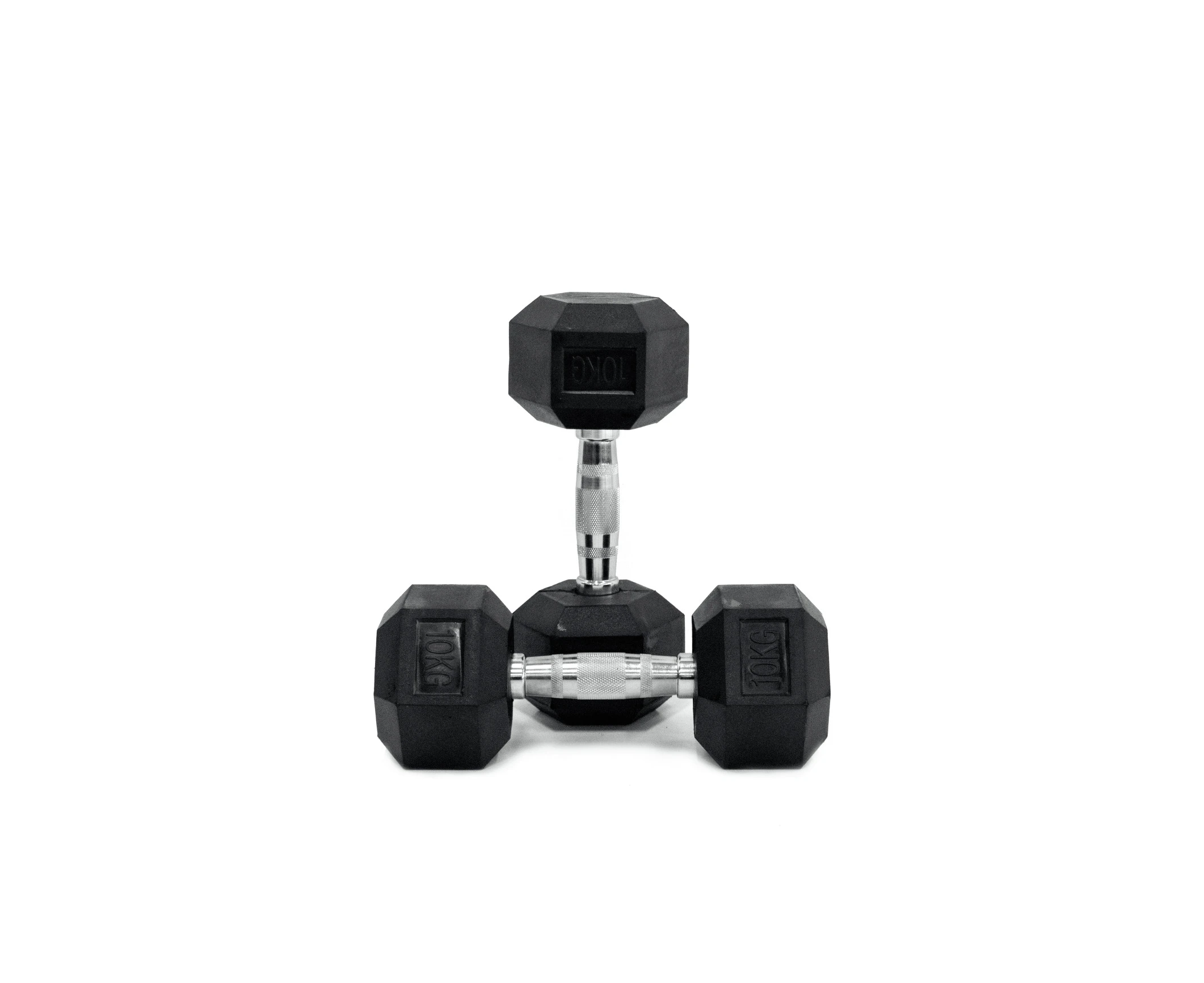 10 kg Body Iron Commercial Rubber Hex Dumbbell Pair