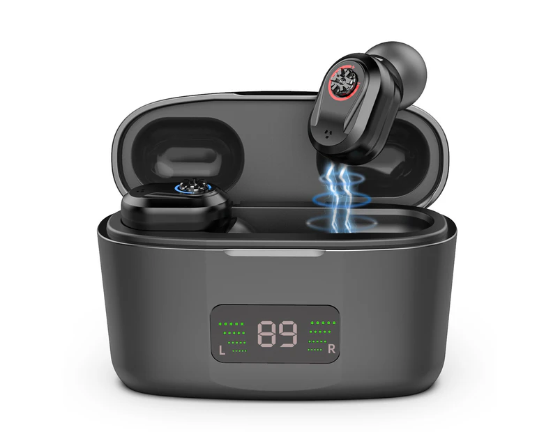 In-ear Low-noise Hearing Aids USB Charging Digital Display Sound Collector-Black