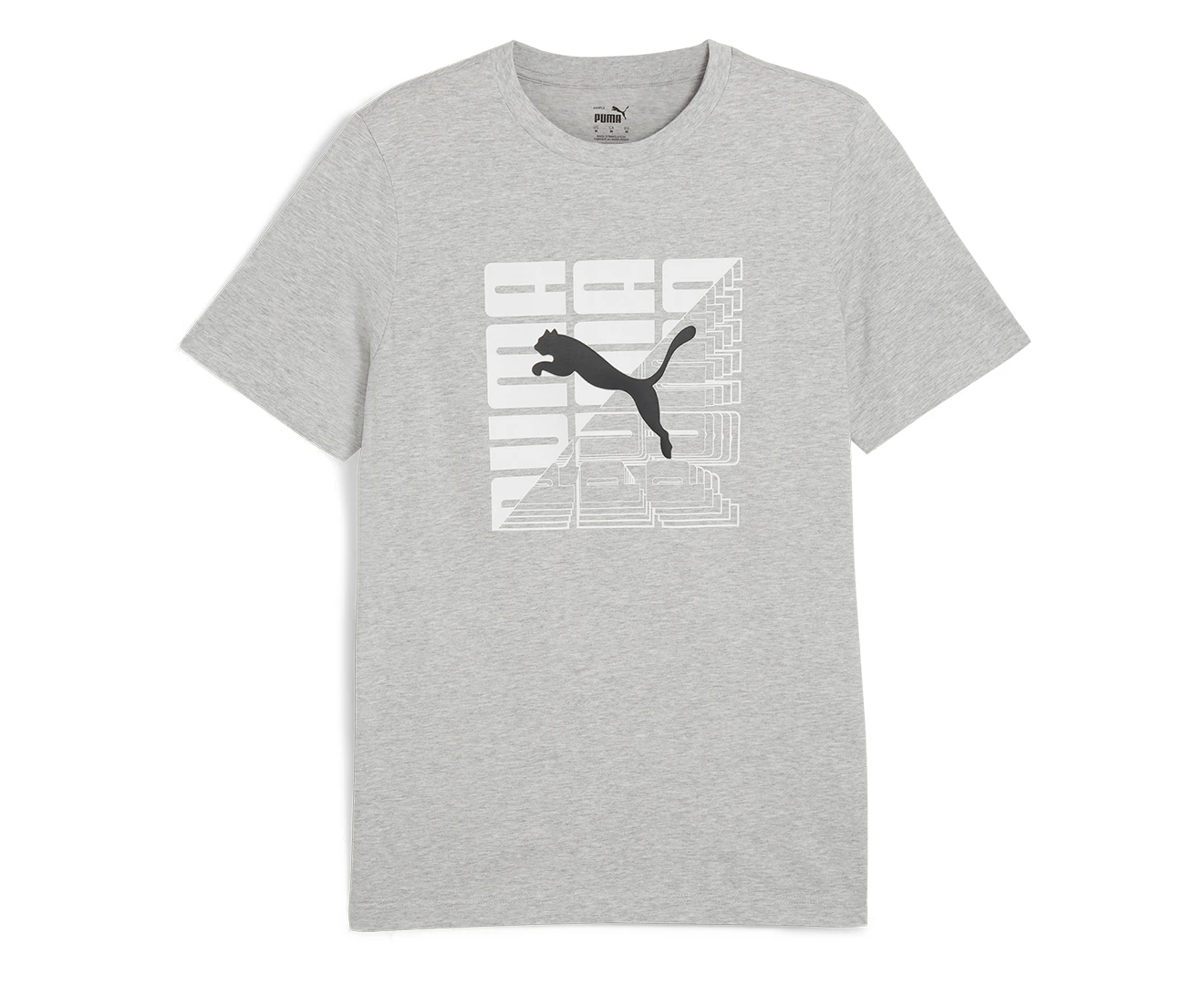 Puma Men's Graphics Wording Tee / T-Shirt / Tshirt - Light Grey Heather