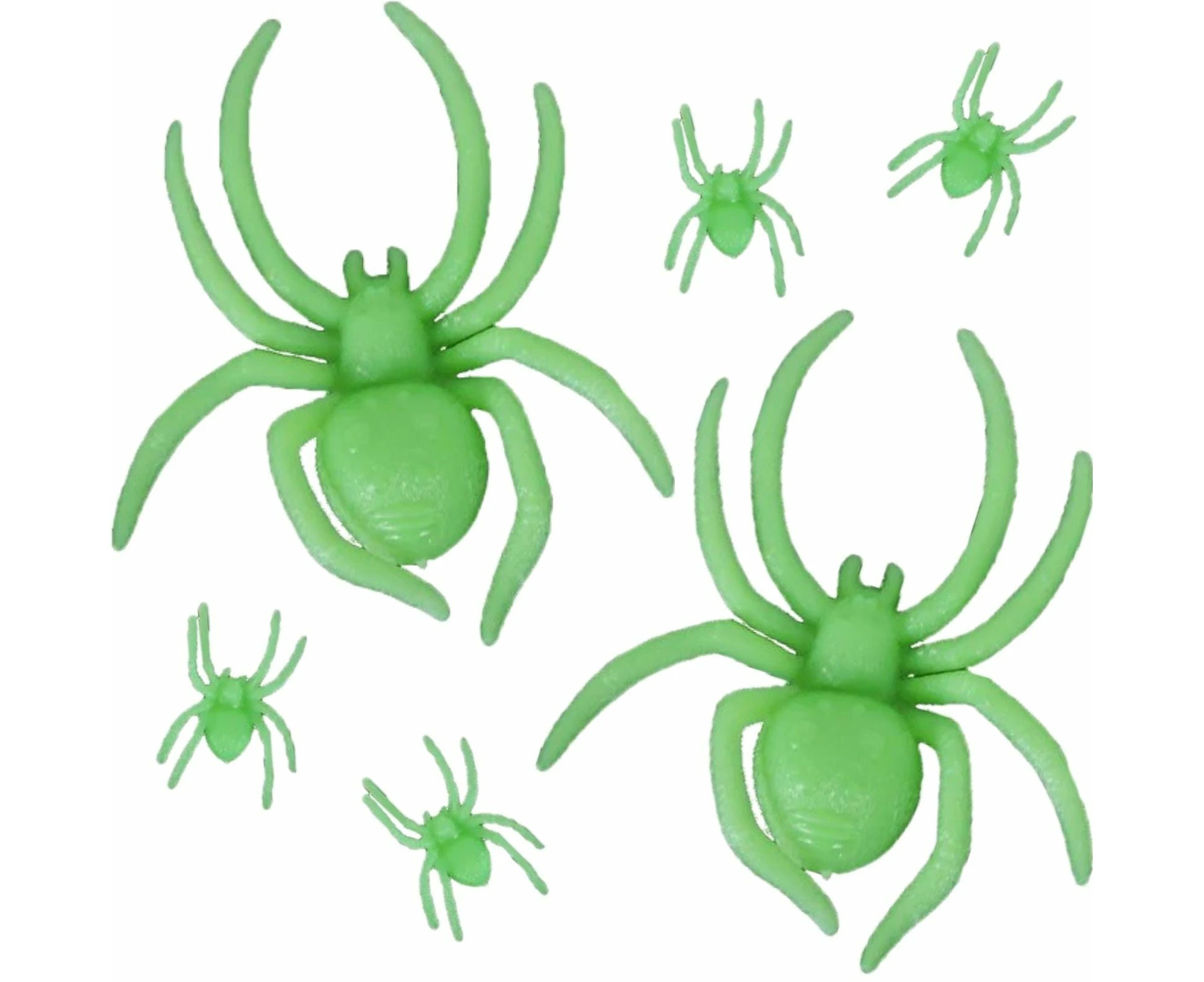 Assorted Glow in the Dark UV Plastic Spiders (Pack of 5)