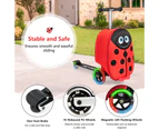 2-in-1 Kids Suitcase Scooter Set Foldable Ride-on Luggage w/LED Lit Wheels Red