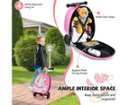 2-in-1 Kids Suitcase Scooter Set Foldable Ride-on Luggage w/LED Lit Wheels Unicorn Pattern