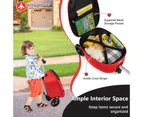 2-in-1 Kids Suitcase Scooter Set Foldable Ride-on Luggage w/LED Lit Wheels Red