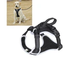 Ergonomic Reflective Dog Harness for Outdoor Walking Black M 6-15.5kg