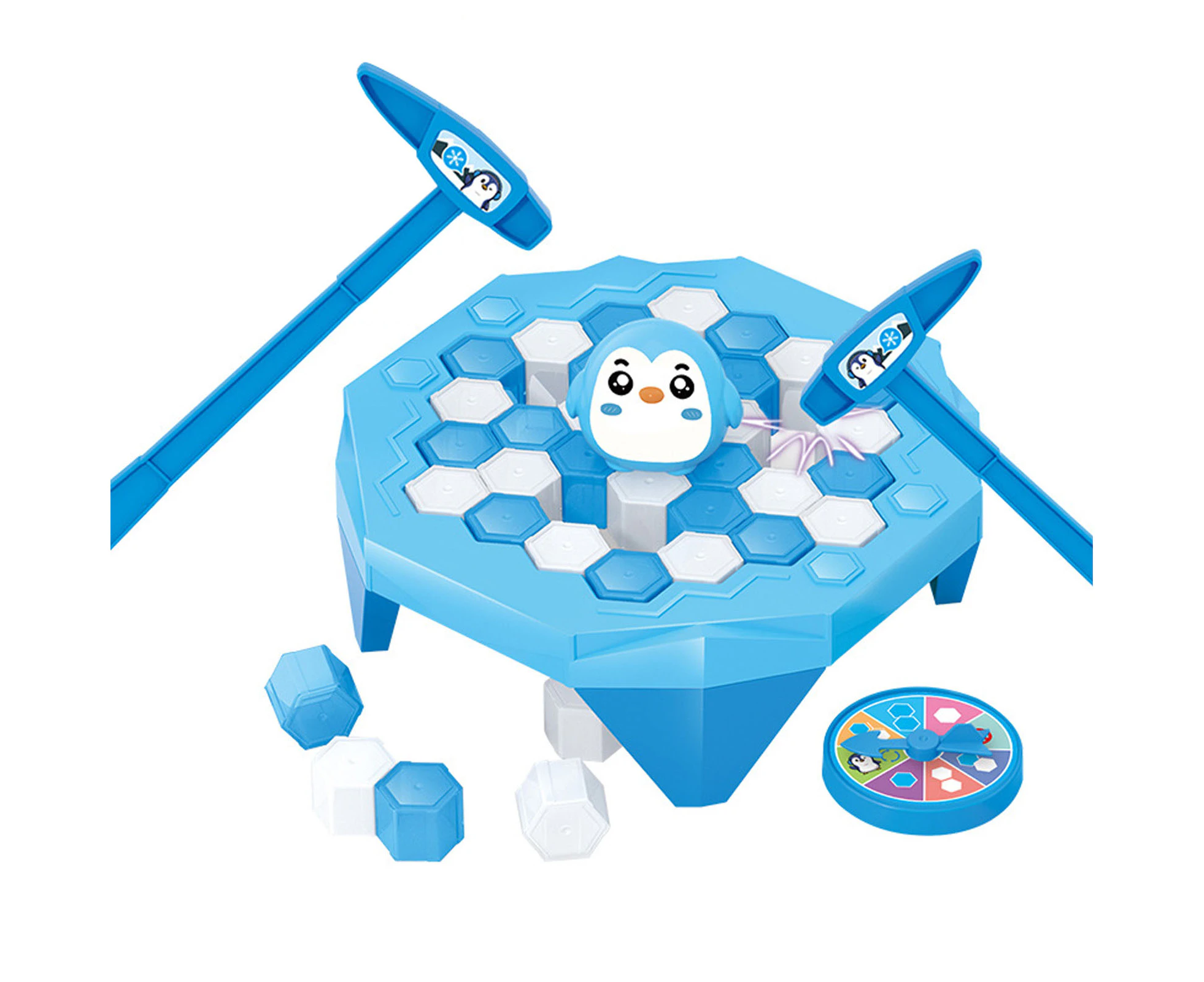 Baby Trap Break Ice Game Interactive Animal Figure Ice Block Knock Breaking Game for Toddlers for Kids Blue