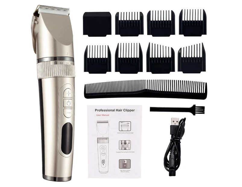 Professional Hair Clipper For Men Beard Trimmer Machine for Shaving Hair Trimmer Hair Cutting Machine Beard Trimmer Fast Charge - Golden without box