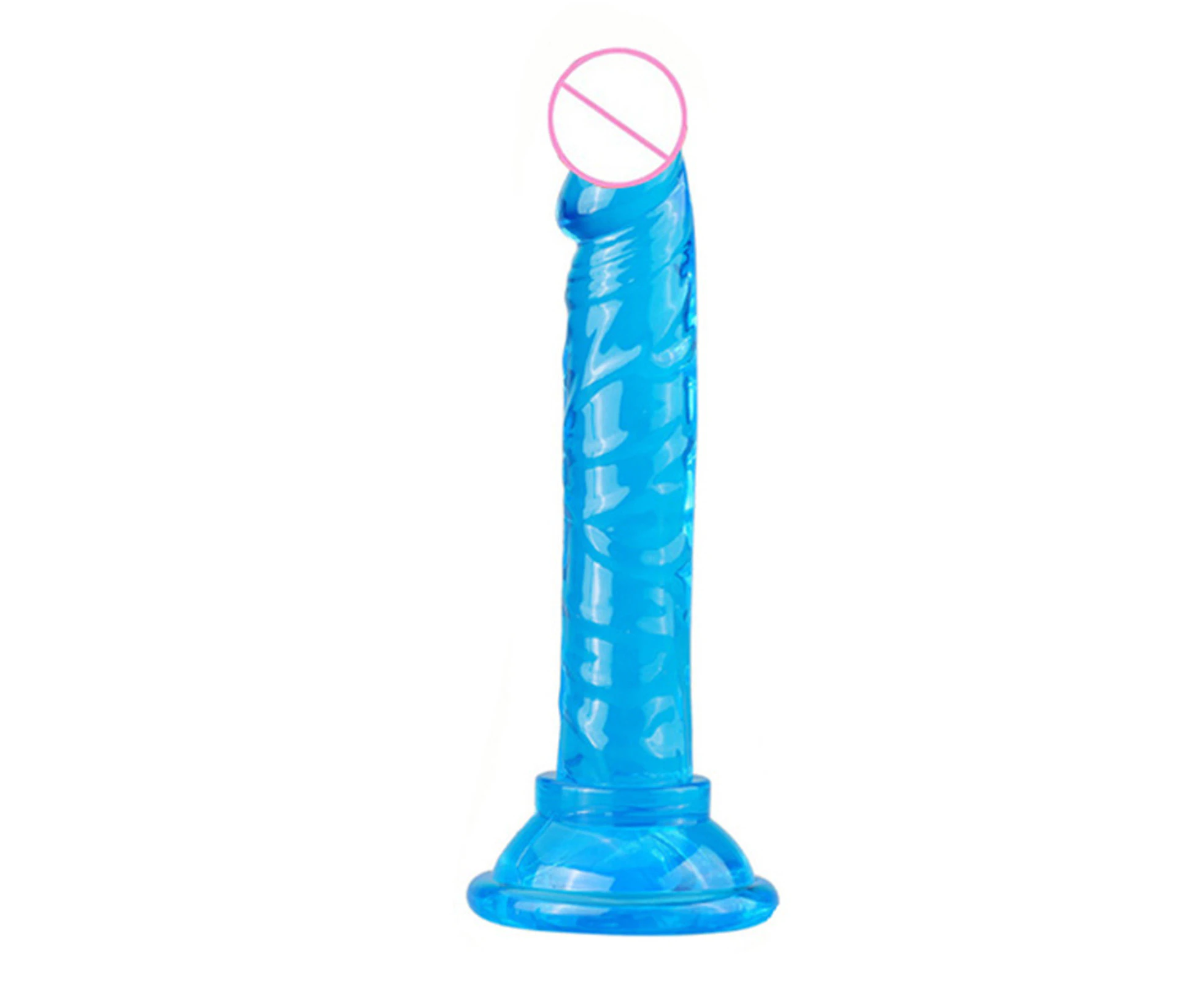 Dildo Anal Masturbator Fun Convenient Excellent Flexibility Female G-spot Masturbator Dildo for Lesbian-Blue