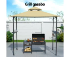 InstaHut Gazebo Outdoor Patio Marquee BBQ Grill Shelter Garden Shade Hooks Beige