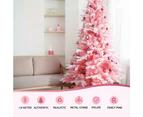 Jingle Jollys Christmas Tree 1.8m Pink Xmas Tree Snowy Party Decor 810 Tips