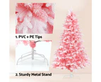 Jingle Jollys Christmas Tree 1.8m Pink Xmas Tree Snowy Party Decor 810 Tips